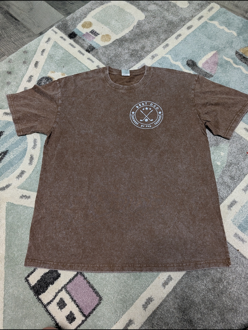 Gildan Brown 'Best Dad' Graphic Short Sleeve Tee